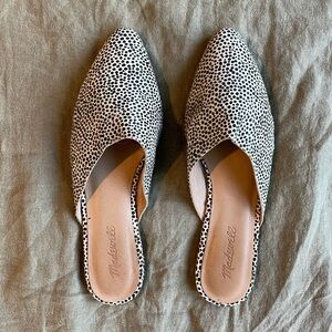 Calf hair slides mules